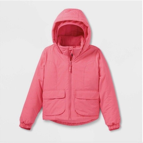 Girls Pink Anorak Jacket XXL (18) All in Motion NEW with Tags - Picture 1 of 5